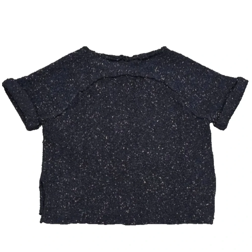 Free People Tweed Knit oversized Sweater Midnight Large A004937